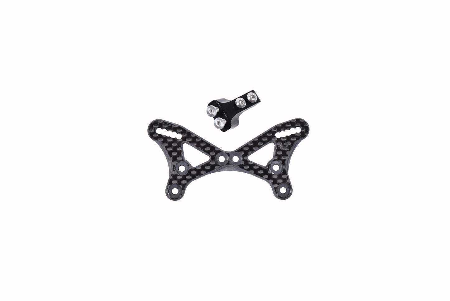 TLR 22 5.0 Carbon Fiber +2mm Front Shock Tower W/ Upper Aluminum Wing Mount