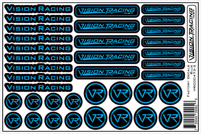 Vision Racing Factory Decal Sheet Blue