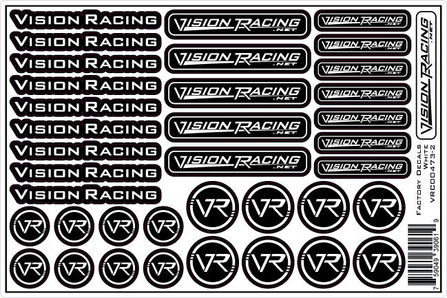 Vision Racing Factory Decal Sheet White