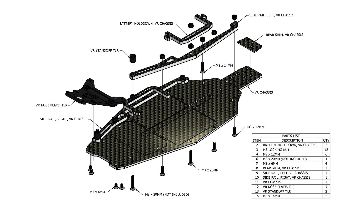 TLR 22 5.0 +4mm Carbon Fiber Chassis 2022