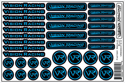 Vision Racing Factory Decal Sheet Blue