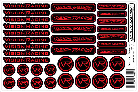 Vision Racing Factory Decal Sheet Red