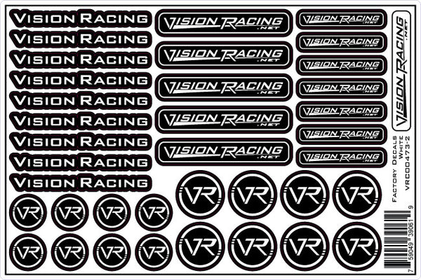 Vision Racing Factory Decal Sheet White