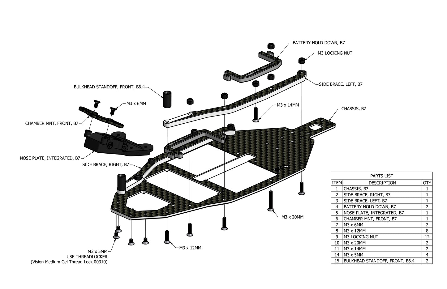 Team Associated B7 -4mm Carbon Fiber Chassis